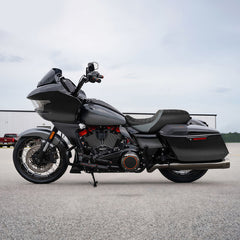 C.C. RIDER Touring Seat One Piece 2 Up Seat Driver Passenger Seat Black Carbon Fiber Stitching For Street Glide Road Glide, 2023-2025