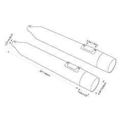 Santee 4"Slip-On Mufflers Fit For 95-16 Harley-Davidson Touring Exhaust Pipe Dual Matte Black Chrome
