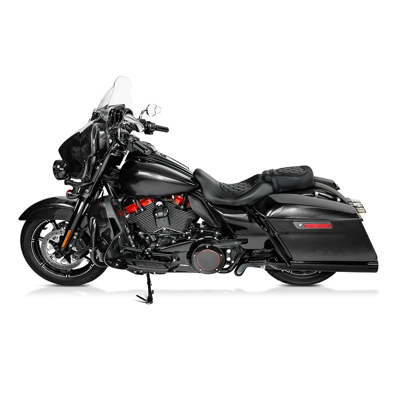 C.C. Rider Rubicon Low-Profile 2-Up Seat for Harley Touring 2009-2023