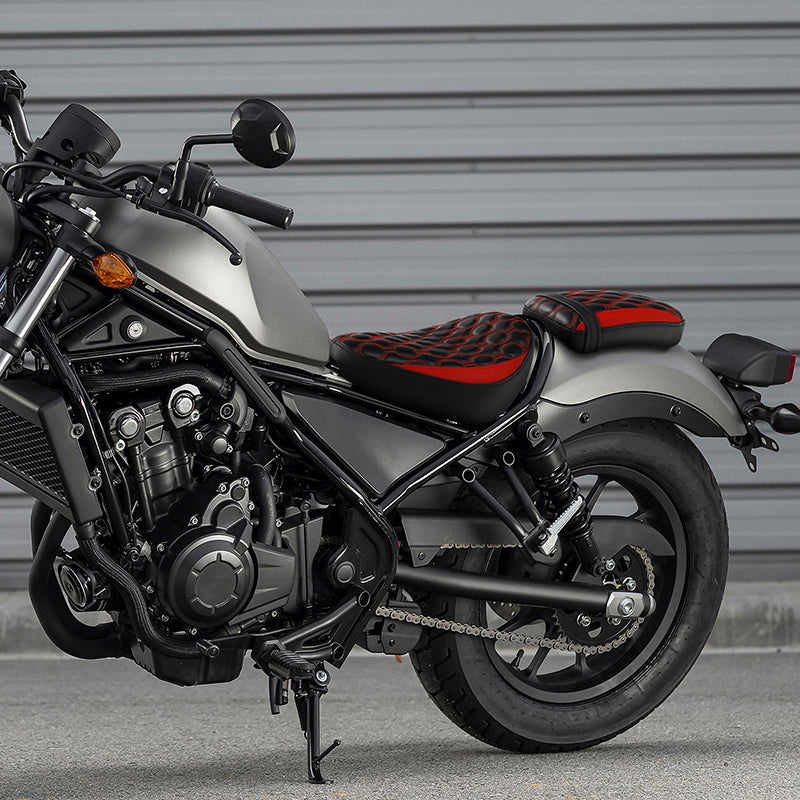 C.C. RIDER CM300 Front And Rear Seat Fit For Honda Rebel 300 CMX300 Red Circles, 2017-2024