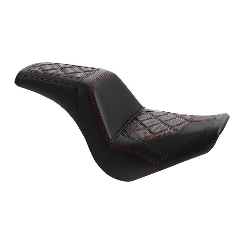 Gel Seat C.C. RIDER Softail Step Up Seat 2 Up Seat Diamond Stitching For FXBB Softail Street Bob Standard FXST Models 2018-2025