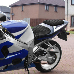 C.C. RIDER GSXR1000 Front And Rear Seat With Black Diamond Design For SUZUKI GSX-R1000, 2001-2002