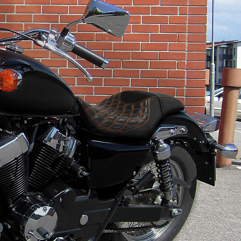 C.C. RIDER VT750C2 VT750C2B One Piece Seat Lattice Stitching Fit For Honda Shadow Spirit 2007-2015 Shadow Phantom 2009-2024