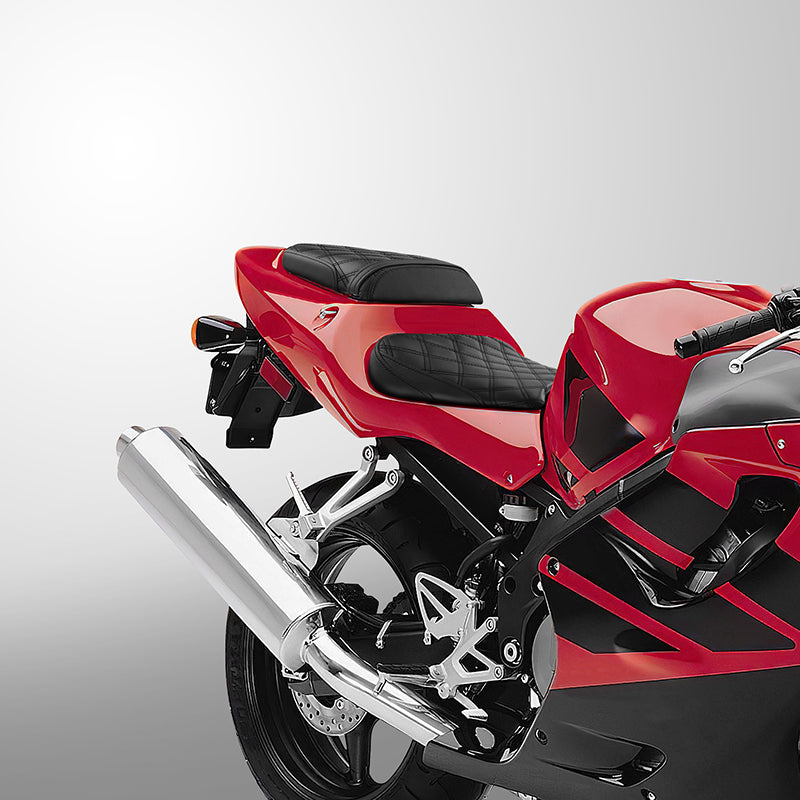 C.C. RIDER CBR600FS CBR600FR CBR600F4i Two Piece Seat Black Lattice For Honda, 2001-2003