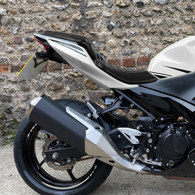 C.C. RIDER Ninja 400 Z400 Front And Rear Seat Fit For Kawasaki Ninja400 Black Diamond Stitching, 2018-2024