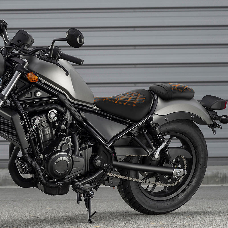 C.C. RIDER CM300 Front And Rear Seat Fit For Honda Rabel 300 CMX300 Orange Lattice, 2017-2024