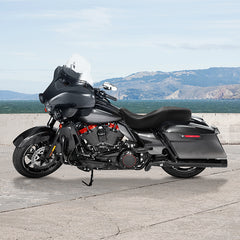 C.C. RIDER Touring Seat 2 Up Seat Driver Passenger Seat Double Roll For Harley CVO Road Glide Electra Glide Street Glide Road King, 2009-2023