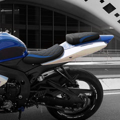 C.C. RIDER GSX-R750 GSX-R600 Front And Rear Seat Fit For SUZUKI GSXR750 GSXR600 Black Red Blue Lattice Stitch , 2006-2007