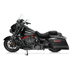 C.C. RIDER Touring Seat Two Piece Low Profile Driver Passenger Seat With Backrest For Road Glide Street Glide Road King, Black, 2009-2023