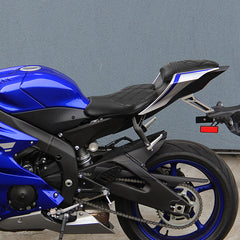 C.C. RIDER YZF R6 Front And Rear Seat Black Diamond Stitching For YAMAHA YZFR6 Black, 2017-2022