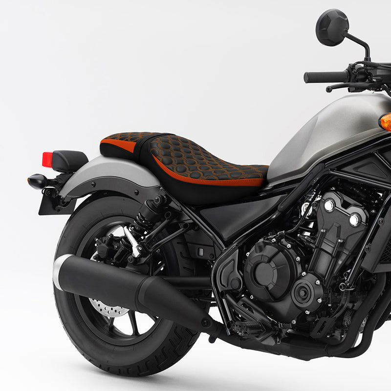 C.C. RIDER Honda Rebel 300 CMX300 Front And Rear Seat Orange Circle Stitiching, 2017-2024