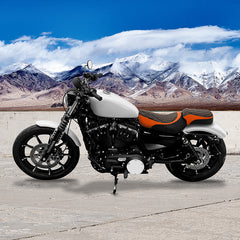 C.C.RIDER Sportster Two Pieces Two Up Orange Lattice Stiching Seat Passenger Seat For XL883N Models, 2016-2023