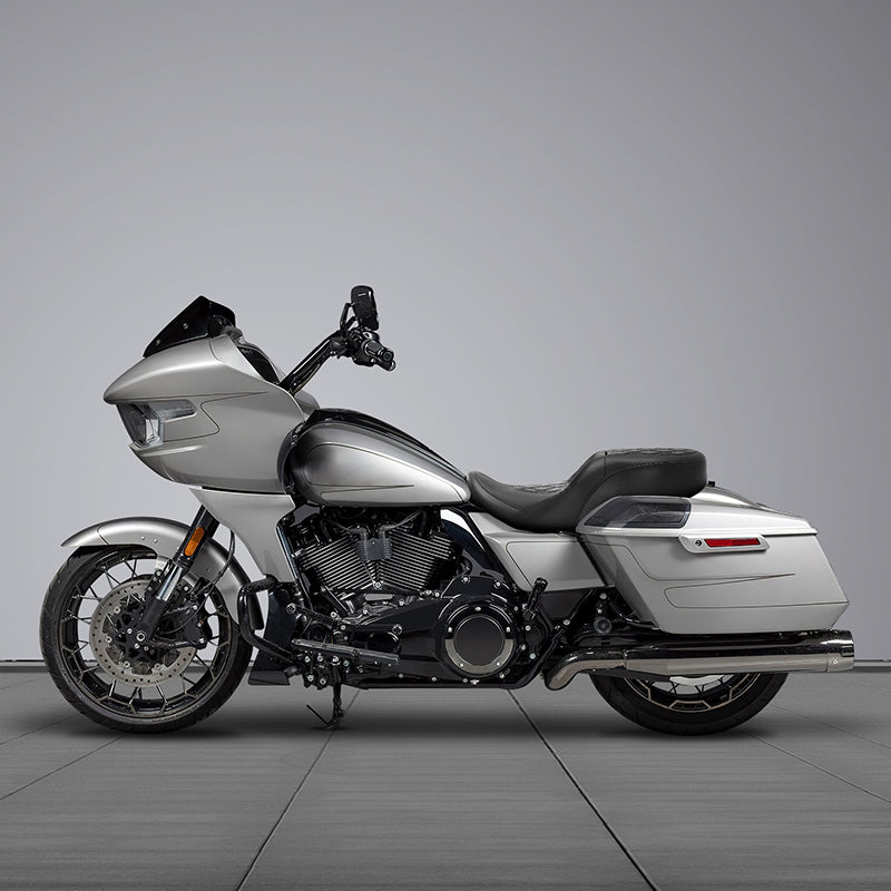 C.C. RIDER Touring Seat One Piece 2 Up Seat Driver Passenger Seat Black Diamond For Street Glide Road Glide, 2023-2025