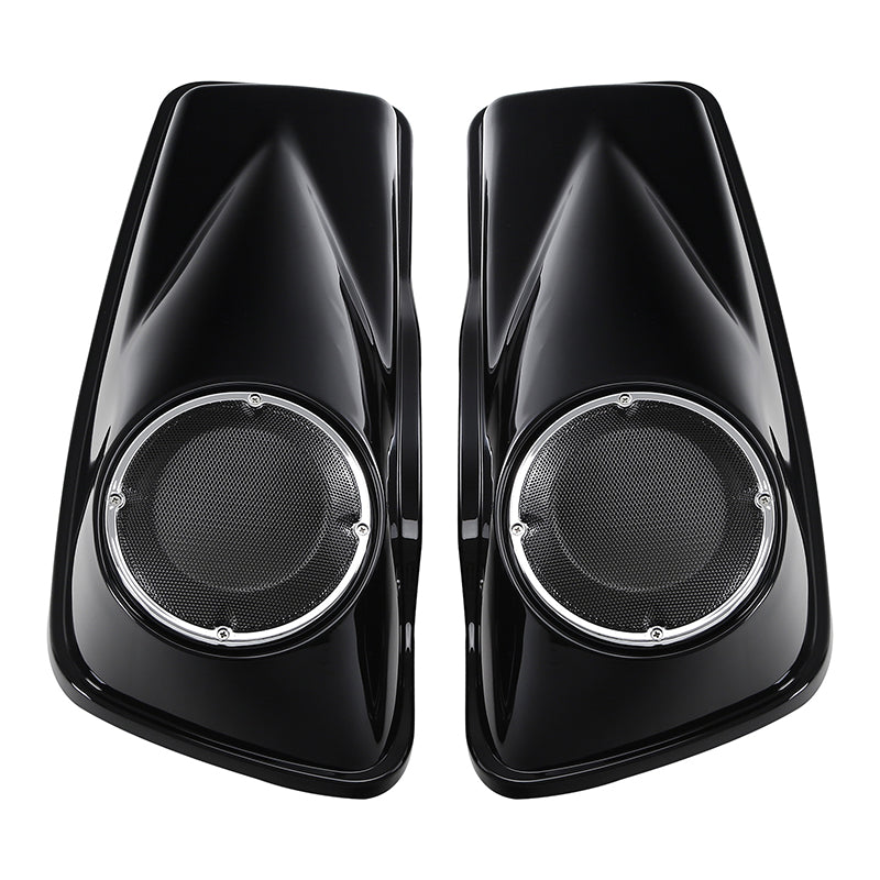 HR3 Vivid Black 6.5" Saddlebag Speaker Lids For Harley Touring Street Glide Road King 2014-2023