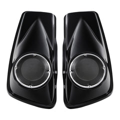 HR3 Vivid Black 6.5" Saddlebag Speaker Lids For Harley Touring Street Glide Road King 2014-2023