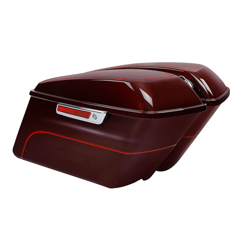 HR3 Mysterious Red Sunglo Hard Saddlebags (Regular) For 15-23 Harley Touring