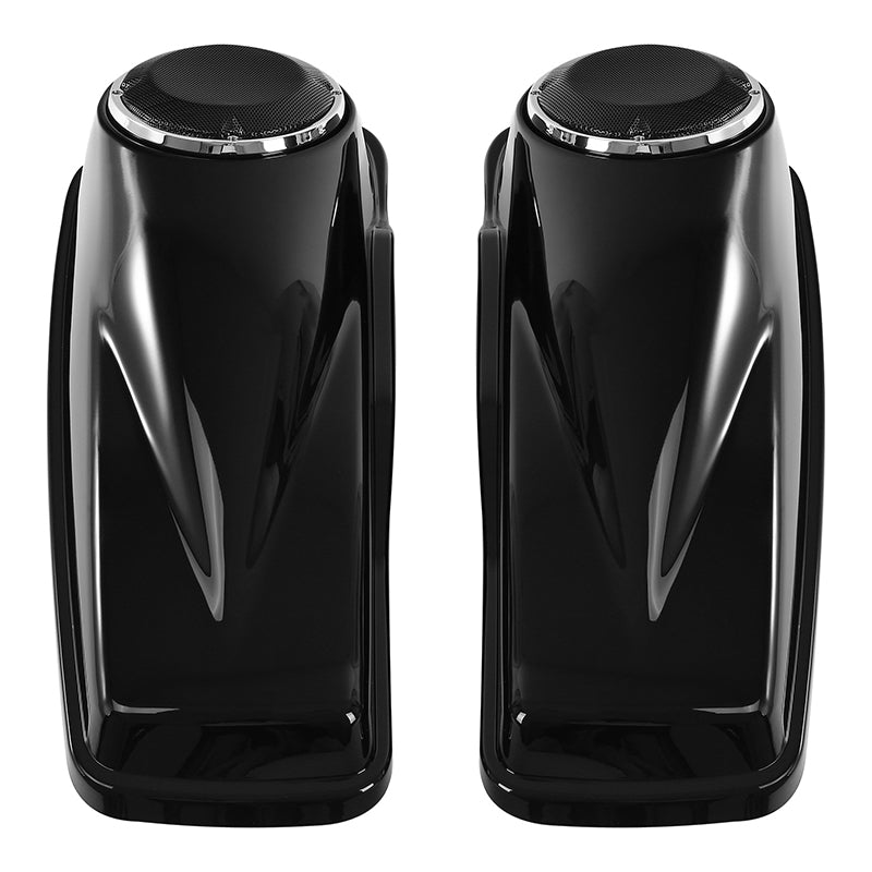 HR3 Vivid Black 6.5" Saddlebag Speaker Lids For Harley Touring Street Glide Road King 2014-2023