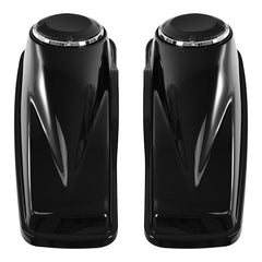 HR3 Vivid Black 6.5" Saddlebag Speaker Lids For Harley Touring Street Glide Road King 2014-2023