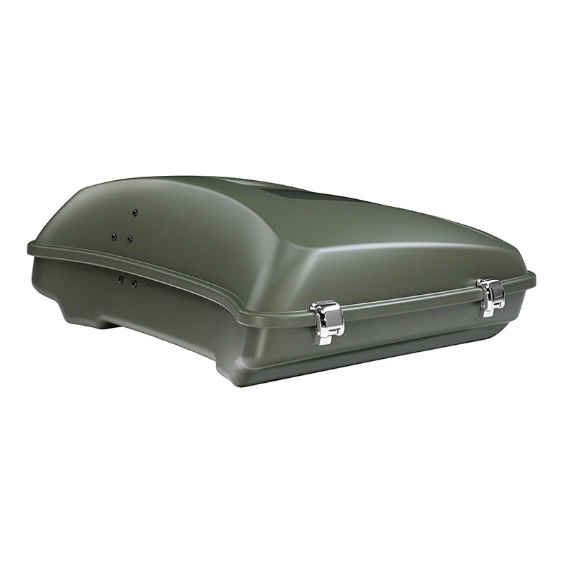 HR3 Deadwood Green Denim 5.5" Razor Style Touring Trunk Luggage For 14-24 Harley Touring