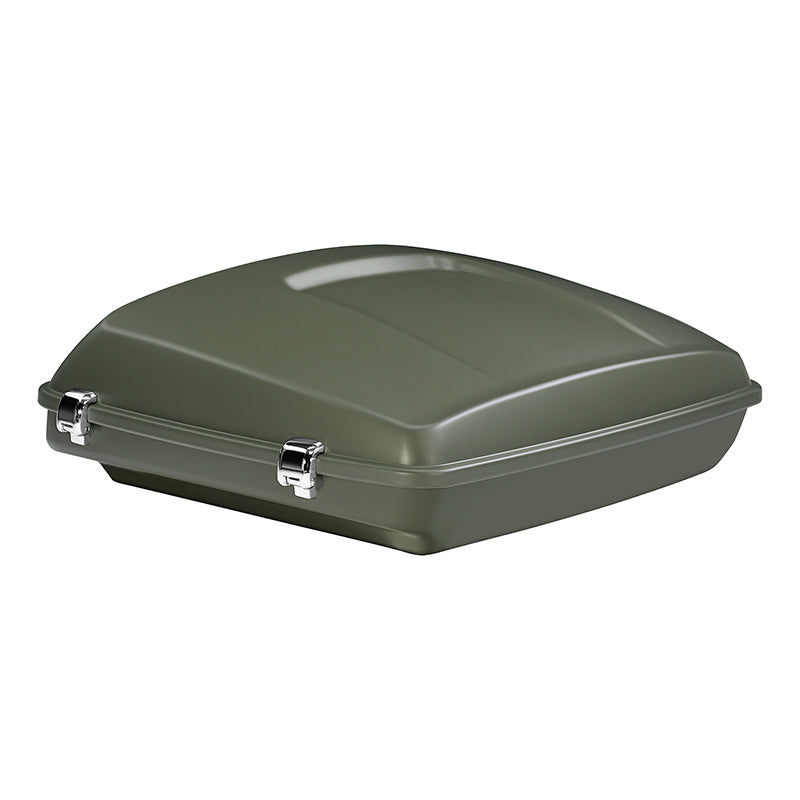 HR3 Deadwood Green Denim 5.5" Razor Style Touring Trunk Luggage For 14-24 Harley Touring