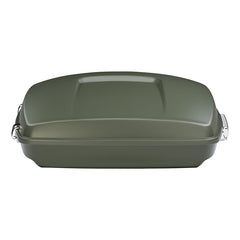 HR3 Deadwood Green Denim 5.5" Razor Style Touring Trunk Luggage For 14-24 Harley Touring