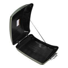 HR3 Deadwood Green Denim 5.5" Razor Style Touring Trunk Luggage For 14-24 Harley Touring