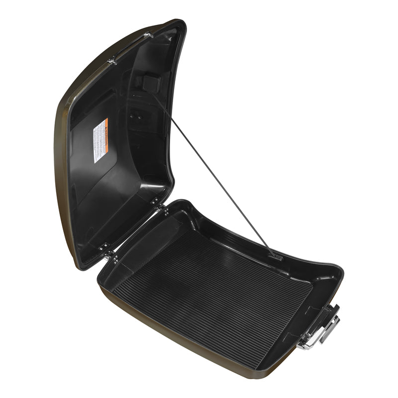 HR3 River Rock Gray 5.5" Razor Style Touring Trunk Luggage For 14-24 Harley Touring