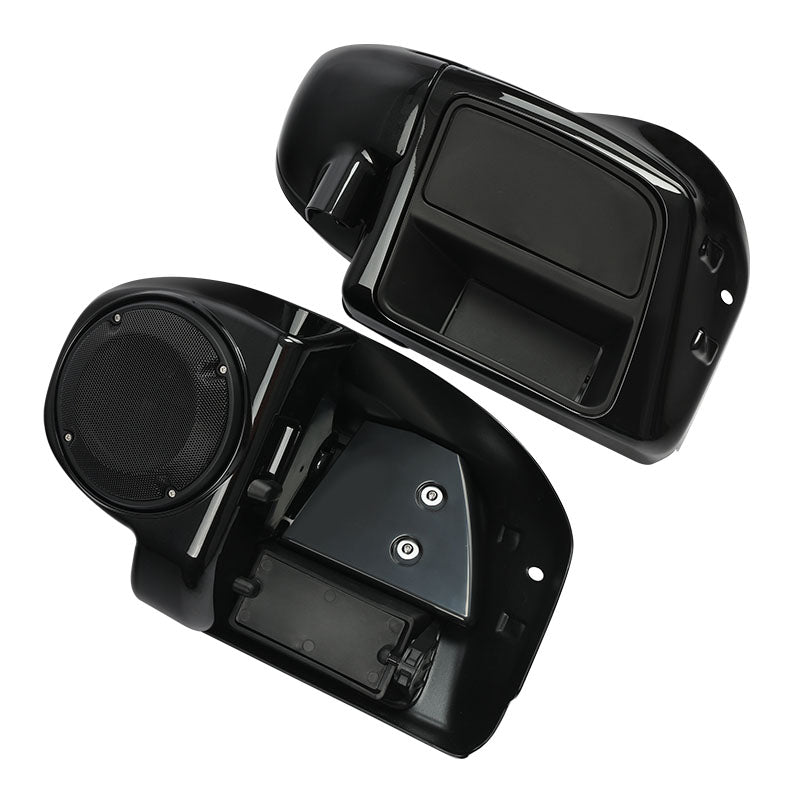 HR3 Black Quartz 2016RGS Vented Lower Fairing Kit With 6.5" Speaker Pods For Harley Touring models 2014-2024
