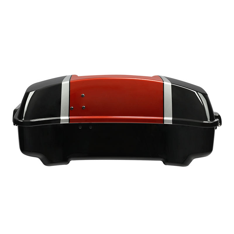 HR3 Sunset Orange / Sunset Black Fade 10.7" Chopped Style Touring Trunk Luggage For 14-24 Harley Touring