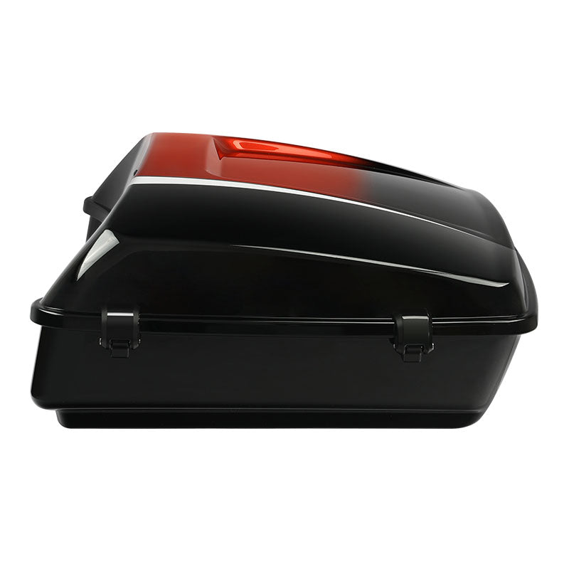 HR3 Sunset Orange / Sunset Black Fade 10.7" Chopped Style Touring Trunk Luggage For 14-24 Harley Touring