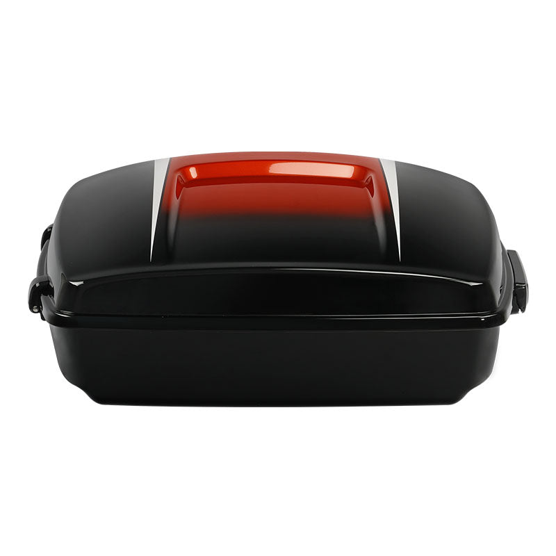 HR3 Sunset Orange / Sunset Black Fade 10.7" Chopped Style Touring Trunk Luggage For 14-24 Harley Touring
