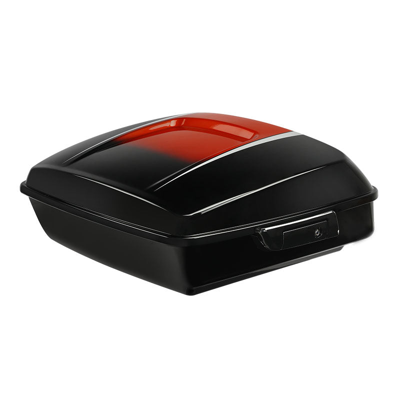 HR3 Sunset Orange / Sunset Black Fade 10.7" Chopped Style Touring Trunk Luggage For 14-24 Harley Touring