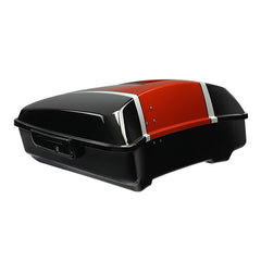 HR3 Sunset Orange / Sunset Black Fade 10.7" Chopped Style Touring Trunk Luggage For 14-24 Harley Touring