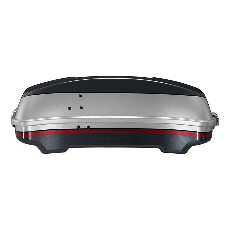 HR3 Charred Steel & Lightning Silver 5.5" Razor Style Touring Trunk Luggage For 14-24 Harley Touring