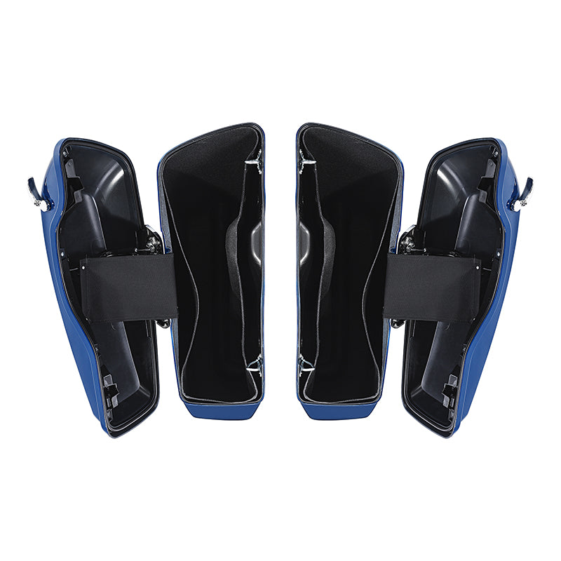 HR3 Bright Billiard Blue Hard Saddlebags (Regular) For 14-23 Harley Touring