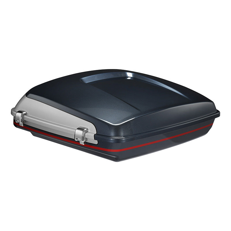 HR3 Charred Steel & Lightning Silver 5.5" Razor Style Touring Trunk Luggage For 14-24 Harley Touring
