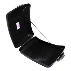 HR3 Charred Steel & Lightning Silver 5.5" Razor Style Touring Trunk Luggage For 14-24 Harley Touring