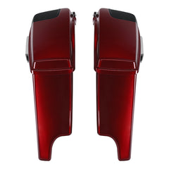 HR3 Velocity Red Sunglo 5" Stretched Extended Saddlebags with Speaker Lids For Harley Touring 2014-2023