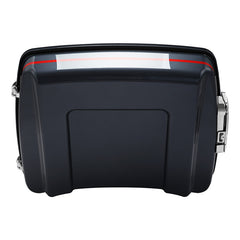 HR3 Charred Steel & Lightning Silver 5.5" Razor Style Touring Trunk Luggage For 14-24 Harley Touring