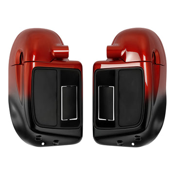 HR3 Sunset Orange/Sunset Black Fade Vented Lower Fairing Kit with 6.5" Speaker Pods For Harley Touring models 2014-2024