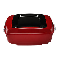 HR3 Billiard Red / Vivid Black 13.7" King Size Touring Trunk Luggage For 14-24 Harley Touring