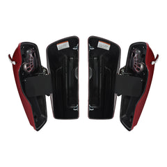 HR3 Velocity Red Sunglo 5" Stretched Extended Saddlebags with Speaker Lids For Harley Touring 2014-2023