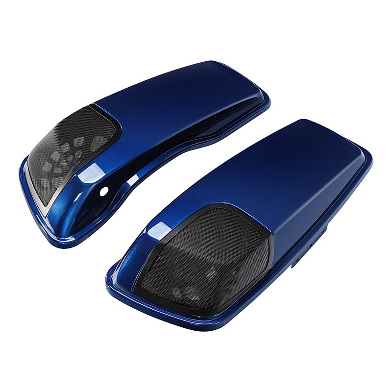 HR3 Superior Blue CVO Saddlebag Lids With 5" x 7" Speaker Cutouts For Harley Touring Models 2014-2023