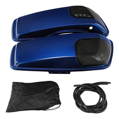 HR3 Superior Blue CVO Saddlebag Lids With 5" x 7" Speaker Cutouts For Harley Touring Models 2014-2023
