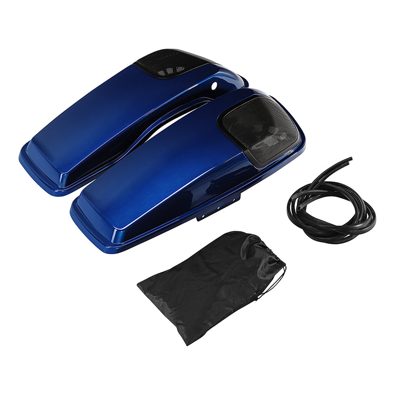 HR3 Superior Blue CVO Saddlebag Lids With 5" x 7" Speaker Cutouts For Harley Touring Models 2014-2023