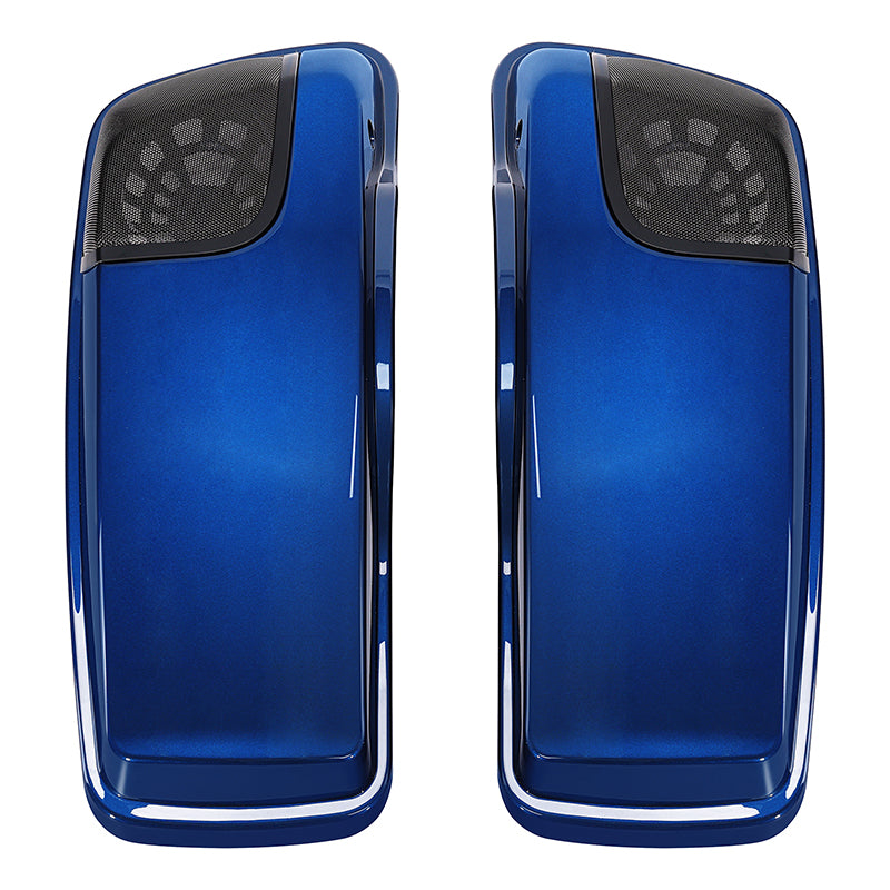 HR3 Superior Blue CVO Saddlebag Lids With 5" x 7" Speaker Cutouts For Harley Touring Models 2014-2023