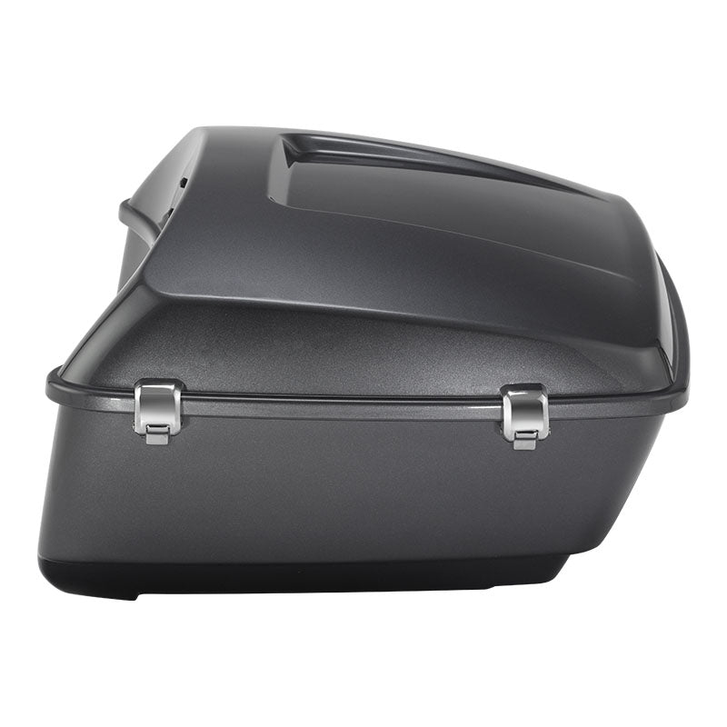 HR3 Gauntlet Gray Metallic 13.7" King Size Touring Trunk Luggage For 14-24 Harley Touring