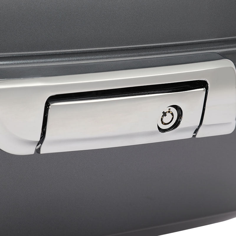 HR3 Gauntlet Gray Metallic 13.7" King Size Touring Trunk Luggage For 14-24 Harley Touring