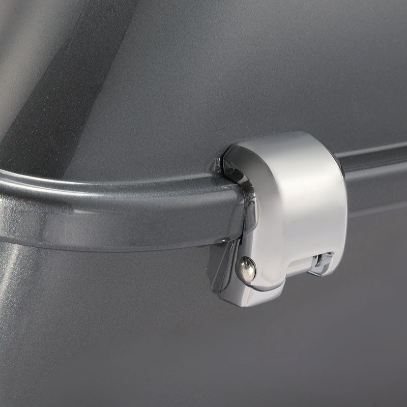 HR3 Gauntlet Gray Metallic 13.7" King Size Touring Trunk Luggage For 14-24 Harley Touring