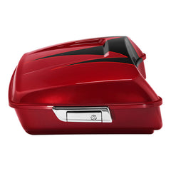 HR3 Starfire Black / Atomic Red 10.7" Chopped Style Touring Trunk Luggage For 14-24 Harley Touring